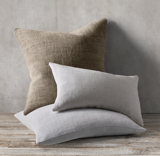 Belgian Linen Textured Weave Heathered Pillow Cover
