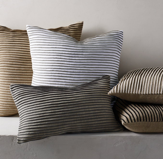 Pleated Linen Pillow Cover