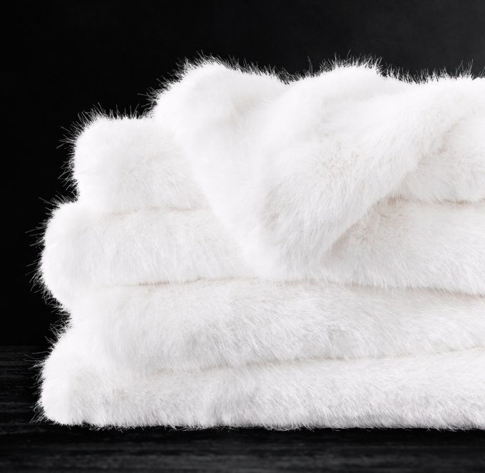 Ultra Faux Fur Throw - White