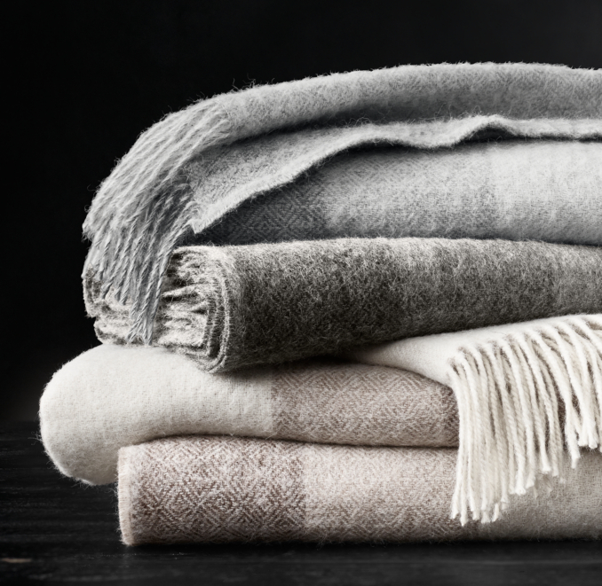 Alpaca Wide Stripe Throw