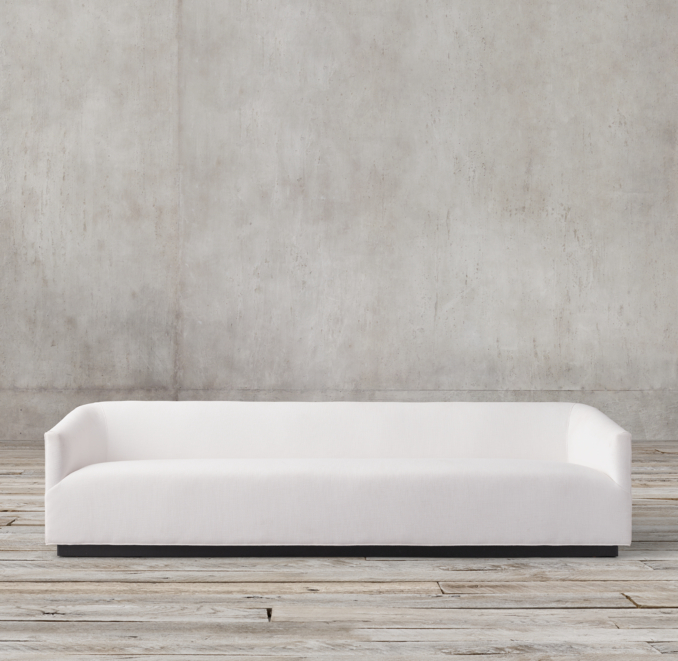 Front view of 7' 1950<Span Style="Text-Transform: Lowercase;">S</Span> Italian Shelter Arm Upholstered Sofa 