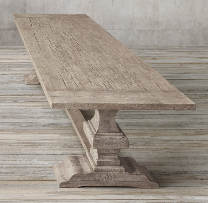 Reclaimed Russian Oak Baluster Rectangular Extension Dining Table