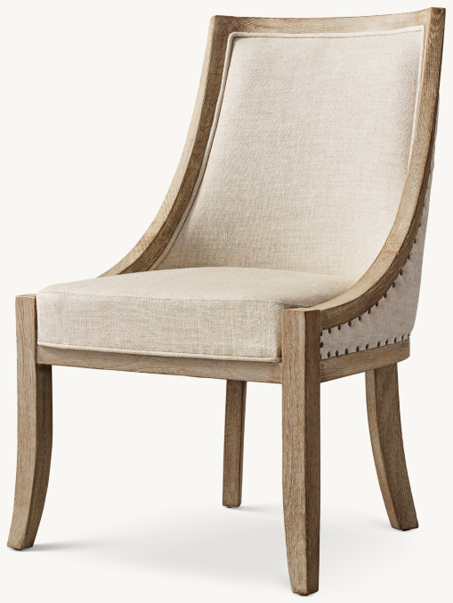 Shown in Sand Belgian Linen with Burnt Oak finish.