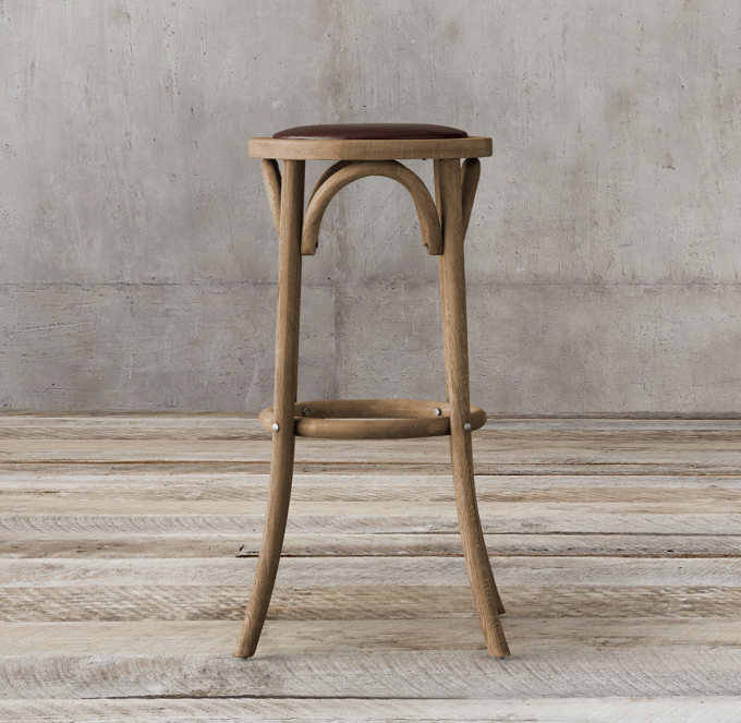 Madeleine Backless Leather Stool