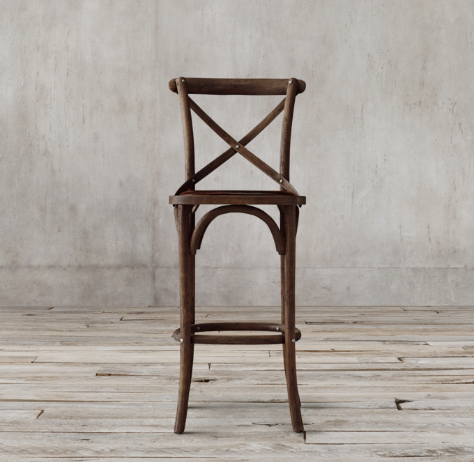 Madeleine Armless Leather Stool