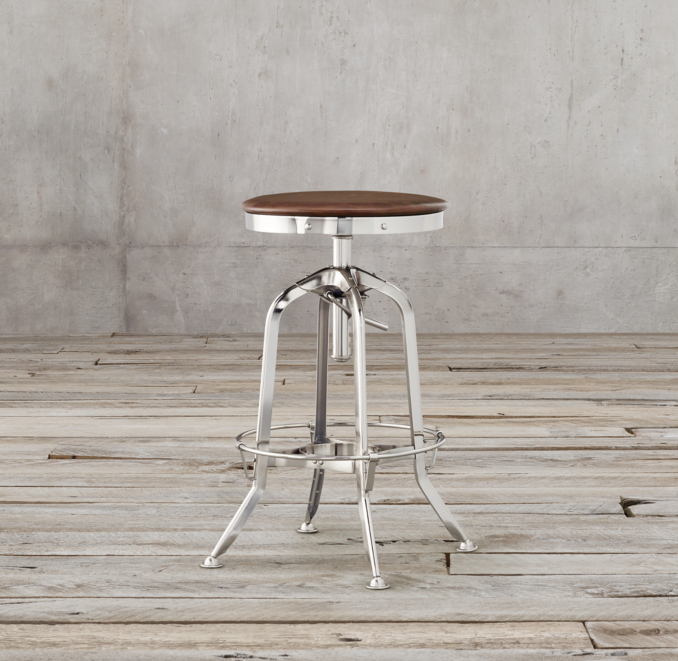 1940s Vintage Toledo Leather Bar Stool