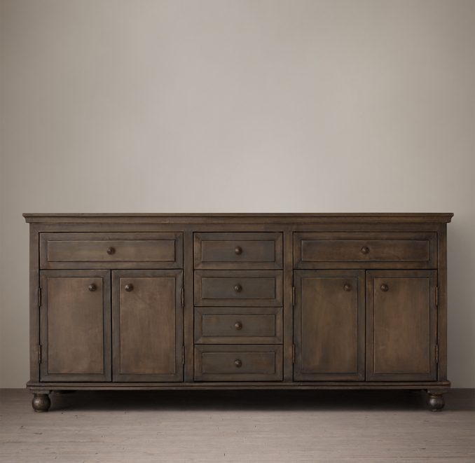 Front view of Annecy Metal-Wrapped Double Vanity Base shown in Bronze