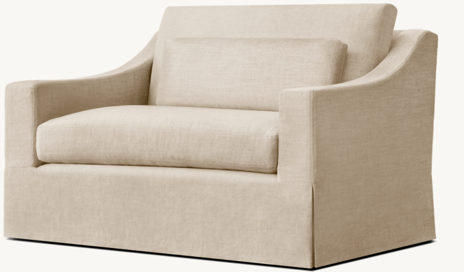 Belgian Classic Slope Arm Slipcovered ChairandaHalf