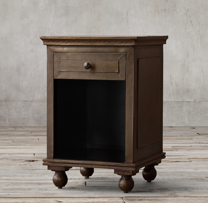 Annecy MetalWrapped 18" Open Nightstand