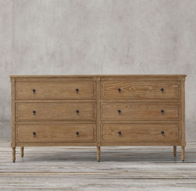 Louis Xvi 6 Drawer Low Wide Dresser