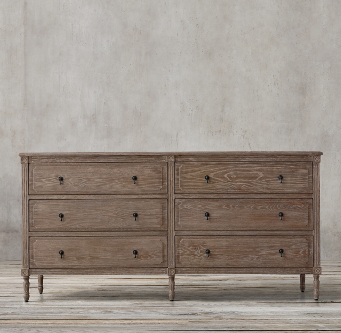 Louis Xvi 6 Drawer Low Wide Dresser