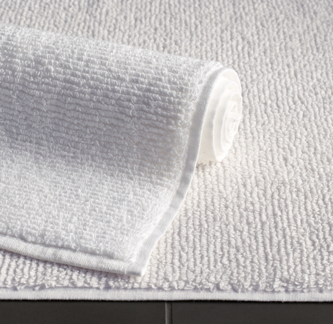Ribbed Cotton-Linen Terry Bath Mat