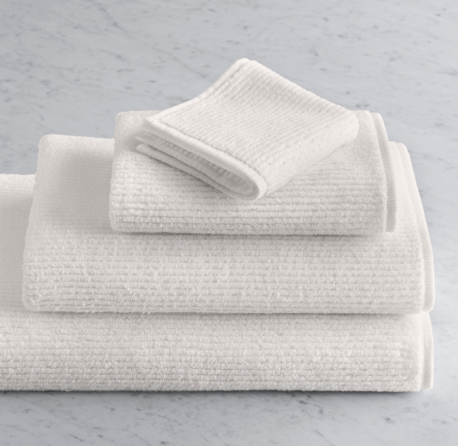 Ribbed Cotton Linen Terry Bath Washcloth