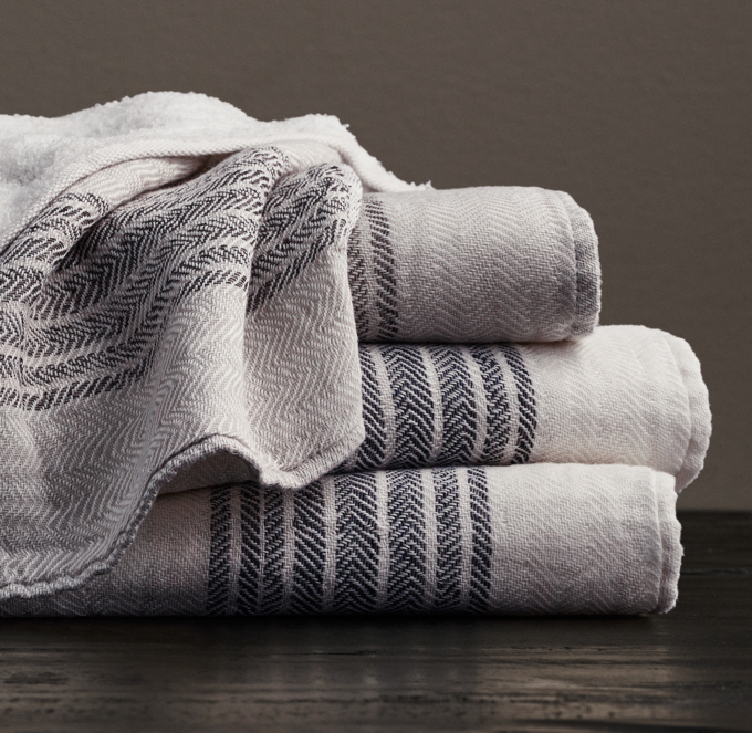 Japanese Herringbone Stripe Cotton Guest Towel