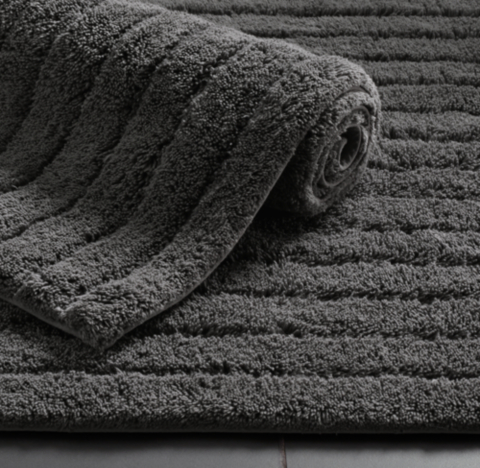 long gray bathroom rug