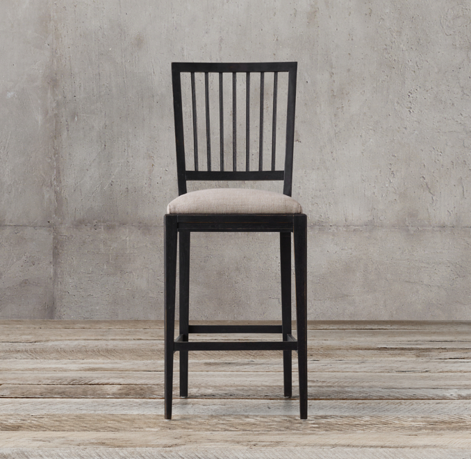 18th C. Gustavian Spindle Back Fabric Stool