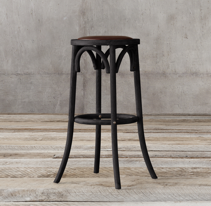 Madeleine Backless Leather Stool