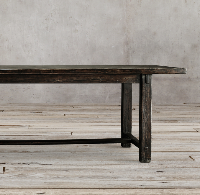 Detail view of 17Th C. Spanish Monastery Rectangular Dining Table shown in Espresso