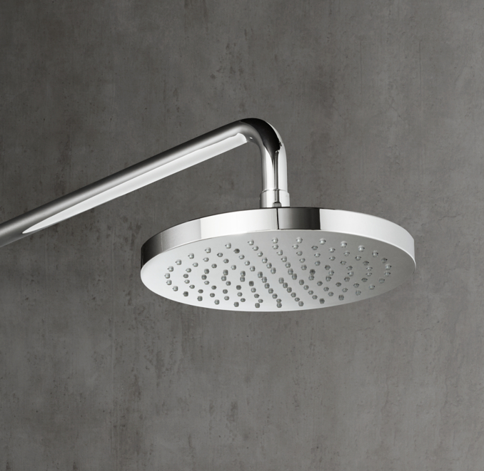 8" Round Rain Showerhead with Angled Projection Arm