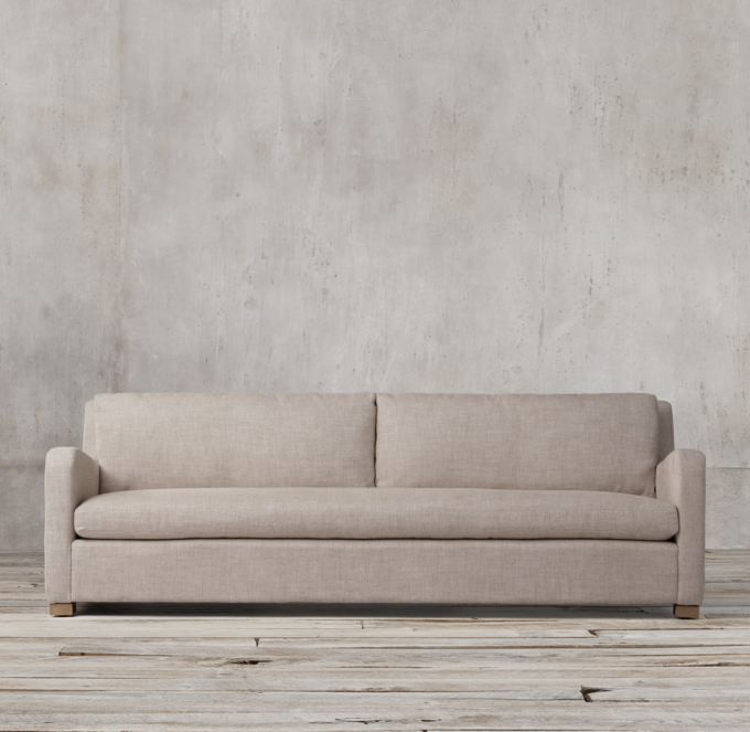 Restoration hardware belgian store slope arm sofa