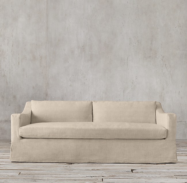 6' Petite Belgian Classic Slope Arm Slipcovered Sofa