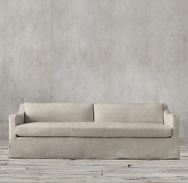 7' Petite Belgian Classic Slope Arm Slipcovered Sofa