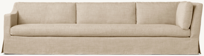 Front view of Belgian Slope Arm Slipcovered Right-Arm Sofa 