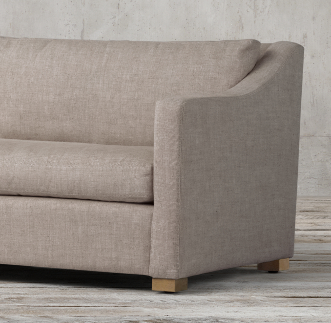 Petite Belgian Classic Slope Arm Upholstered Sofa