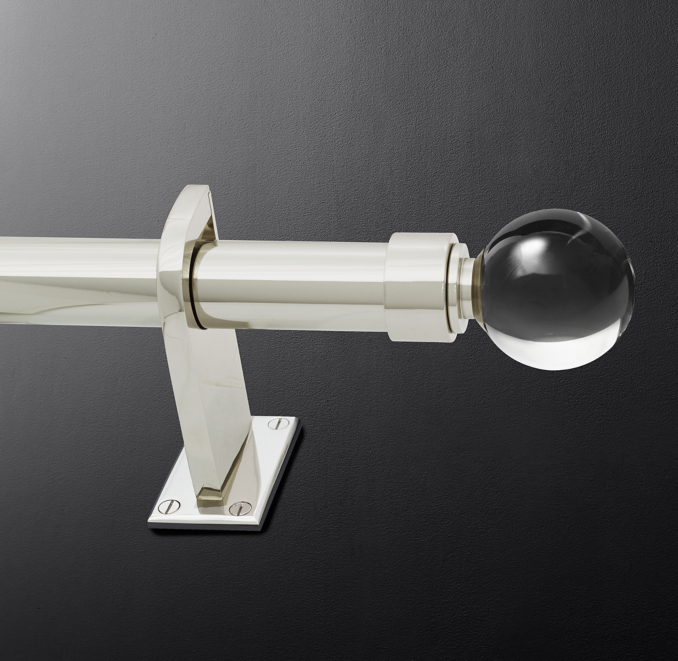 Custom Bayonne Solid Brass & with Crystal Ball Finials