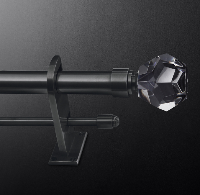 Custom Bayonne Solid Brass & with Crystal Faceted Finials