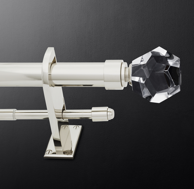 Custom Bayonne Solid Brass & with Crystal Faceted Finials