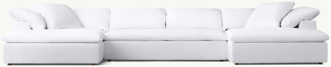 Sofá modular en U con chaise longue con asiento tipo banco Cloud