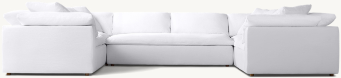 Sofá modular en U con chaise longue y asiento tipo banco Cloud