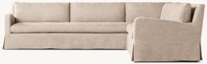Belgian Slipcovered Slope Arm Right-Arm L-Sectional