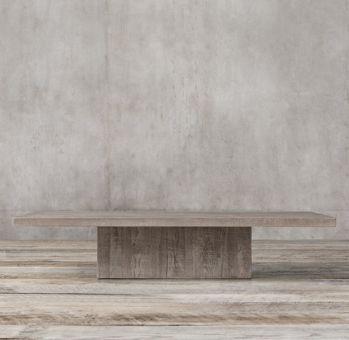Reclaimed Russian Oak Plinth Rectangular Coffee Table
