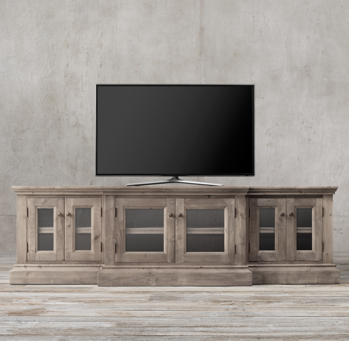 Salvaged Wood Glass Media Console