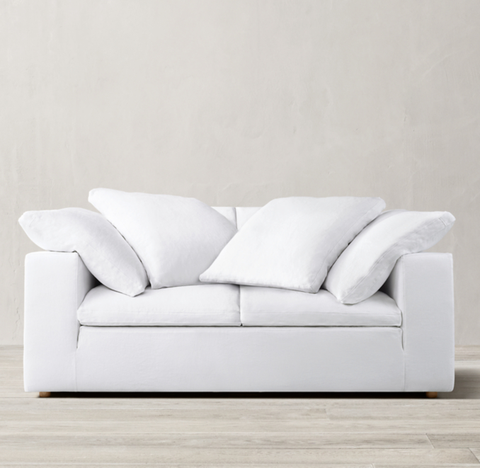6' Cloud Slipcovered TwoSeatCushion Sofa
