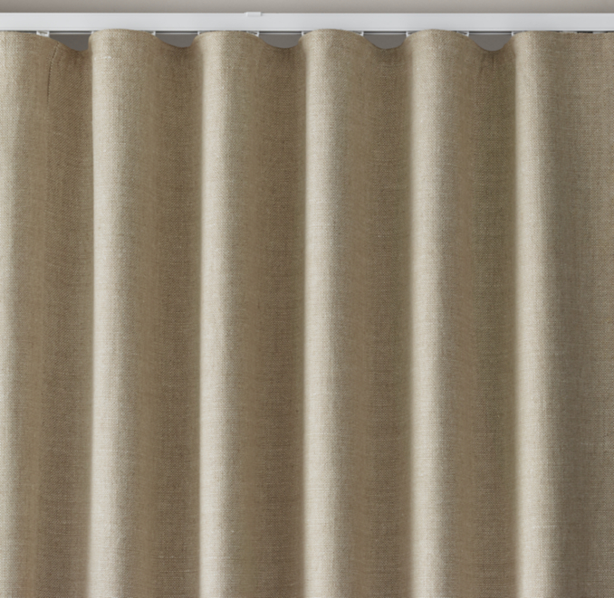 Custom Belgian Flax Linen Cross Weave Ripple-Fold Drapery All Colors On ...