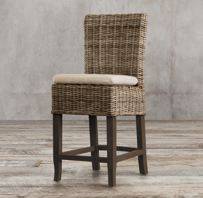 Handwoven Rattan Counter Stool