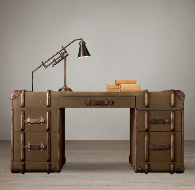 Richards Trunk Desk Beige Canvas