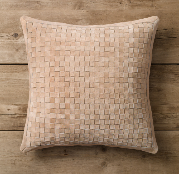 Suede Basket Weave Pillow Cover