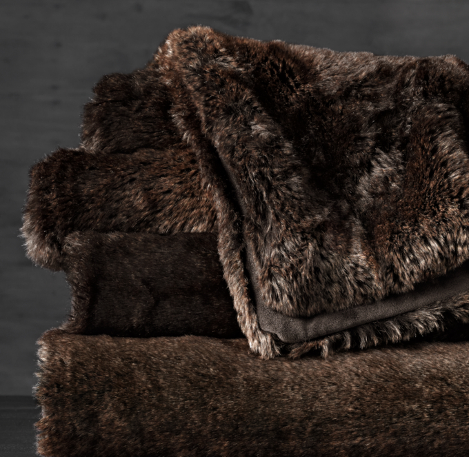 Restoration shops Hardware 60x40 Faux Fur Throw