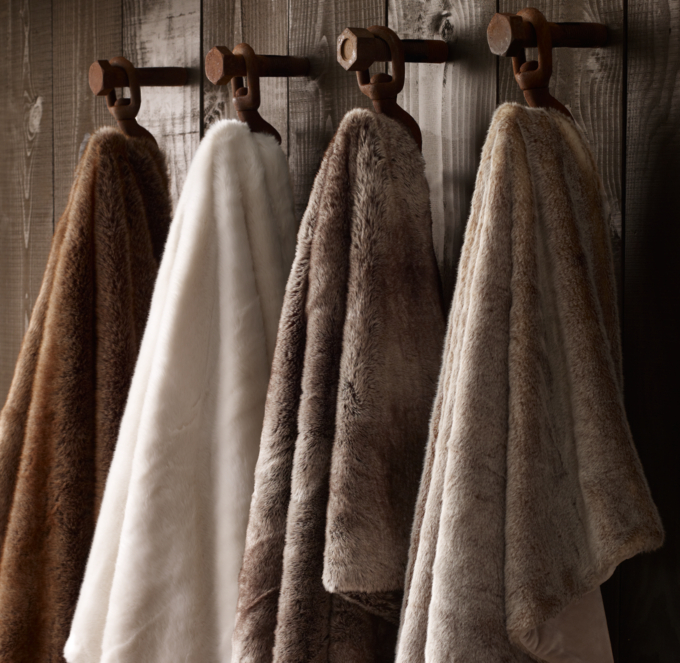 Restoration hardware faux fur blanket sale