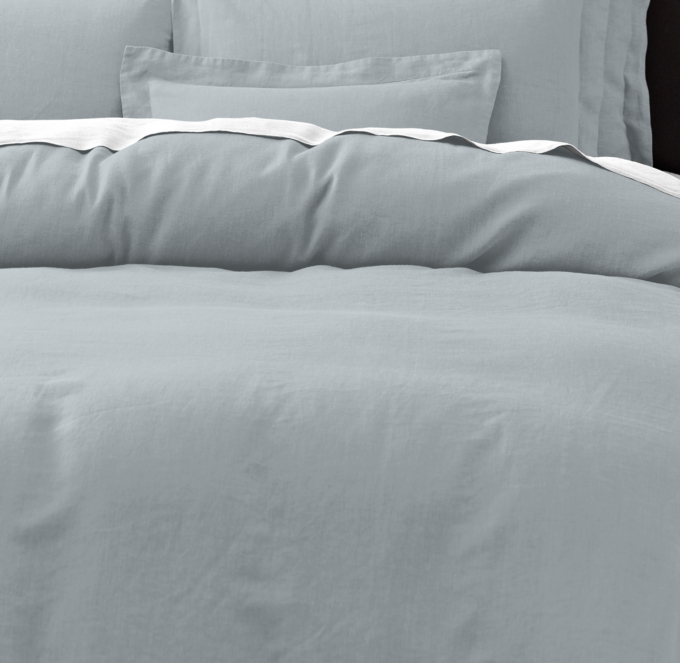 Stonewashed Belgian Linen Duvet Cover Pacific