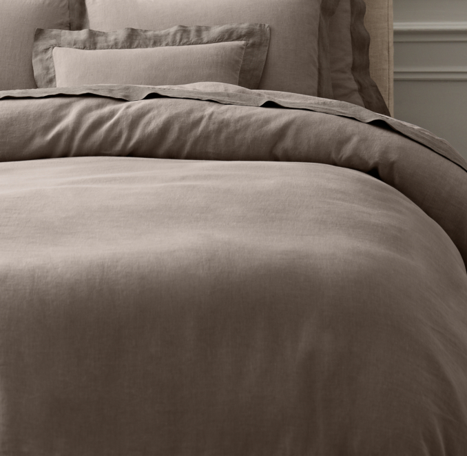 Stonewashed Framed Belgian Linen Duvet Cover
