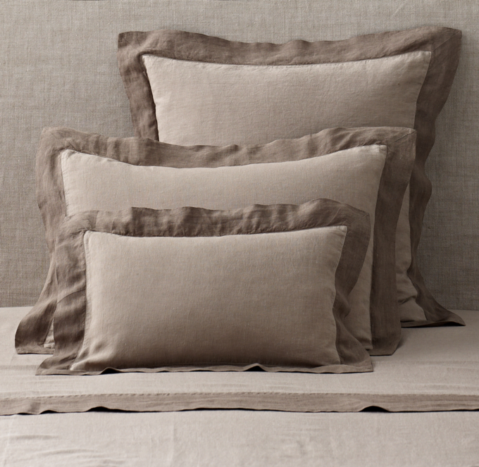 Restoration hardware, buy Stonewashed, flax, Belgian linen, pillow shams