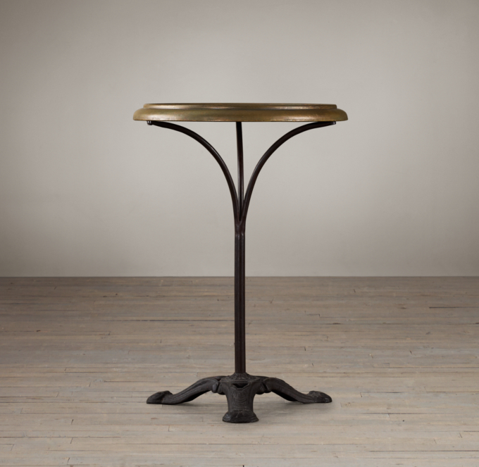 Circa 1900 French Brass Brasserie Table