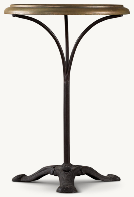 Circa 1900 French Brass Brasserie Table 