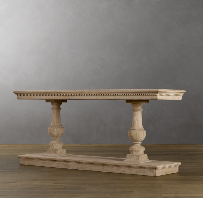 15th C Dual Baluster Oak Console Table