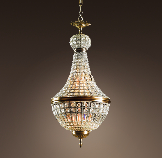 19th C. French Empire Crystal Chandelier 18quot;